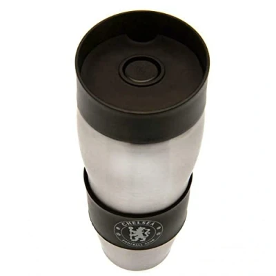 Image of Chelsea FC Thermos / Travel Mug, Black, White, One size