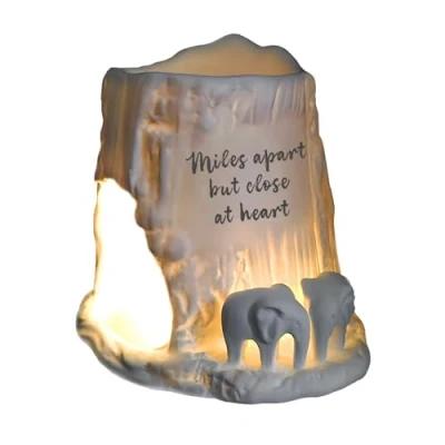 Image of Cello Elephant Tealight Burner Miles Apart But Close At Heart. Porcelain Decor, Wax Melt Burners &amp; Essential Oil Burner. Ornament Gifts for Women.