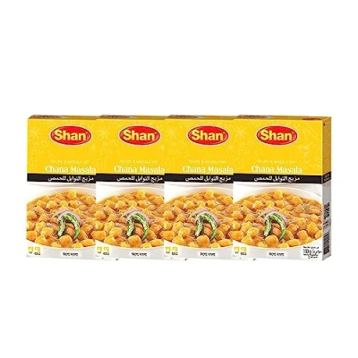 Image of Shan Mix Chana Masala Recipe And Seasoning Powdered Spices Used For veg Healthy Pakistan Origin 100G Pack Of 4