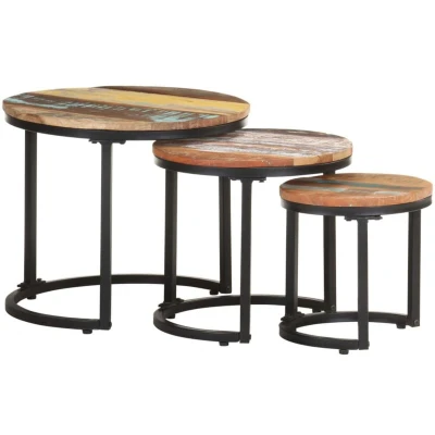 Image of vidaXL Side Tables 3 pcs Solid Reclaimed Wood
