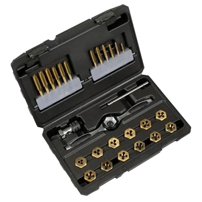 Image of Sealey Titanium Coated Hexagonal Tap &amp; Die Set 26pc AK3026