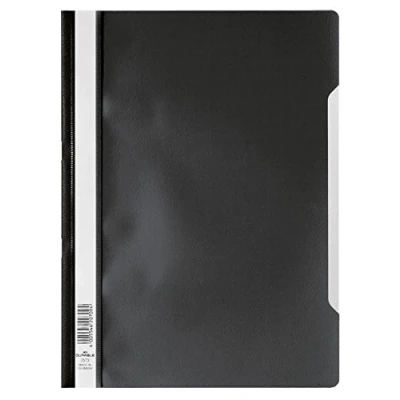 Image of Durable Clear View A4 Document Folder Grey Transparent Front Cover Pack of 50 Folders Ideal for Holding Punched Documents