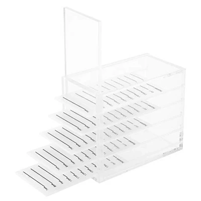 Image of Sonew Eyelash Storage Box, 5 Layers Makeup Organizer Grafting Eyelashes Glue Pallet Holder Lash Trays for Home Salon