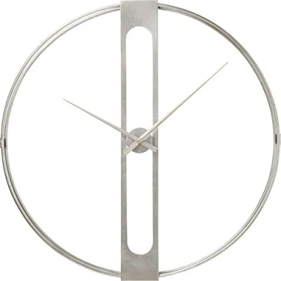 Image of Kare Design Wall Clock Clip, Silver, Steel, Round, Modern, D60cm, Home Decor, Large for Living Room, Hallway, Bedroom, Office