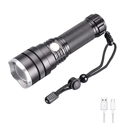 Image of LED Torch Rechargeable, WESLITE XHP50 Powerful Torches Super Bright 5000 Lumens Zoomable Tactical Flashlight Chargeable USB with 3 Modes &amp; Power Display