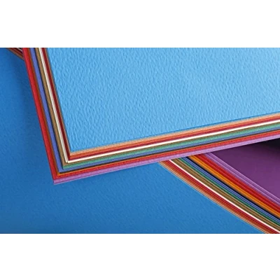 Image of Clairefontaine Ref 93750C Etival Coloured Grained Drawing Paper (24 Sheets of Paper) 50 x 65cm 160gsm Cellulose Art Bright Shades Acid Free, pH Neutral