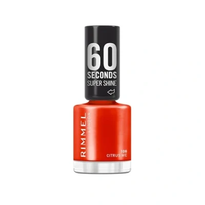 Image of Rimmel 60 Seconds Super Shine Nail Polish, 106 Citrus Me, Quick Dry Ultra Shiny Finish, Easy to Apply, Vibrant Colour, Long Wearing, Clean and Improved Formula, Vegan, 8ml