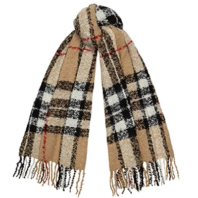 Image of Tartan Traditions Boucle Large Blanket Scarf (Camel Thomson)