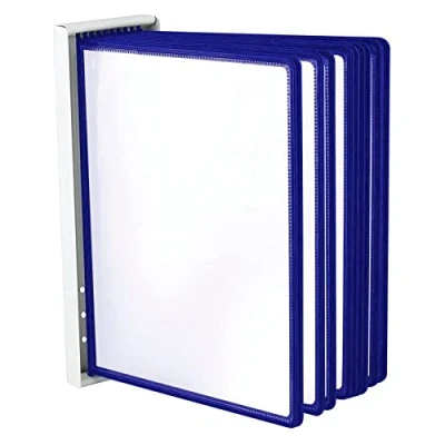 Image of LEVIATAN Wall Display Board System Lectern Document Organiser Consultation and Presentation Documents Plastic Case for Papers Includes 10 Panels Size: A4 Colour: Blue