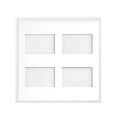 Image of Frame Company Drayton Multi Aperture Photo Frame, White, 40x40cm for 6x4 inch (x4)