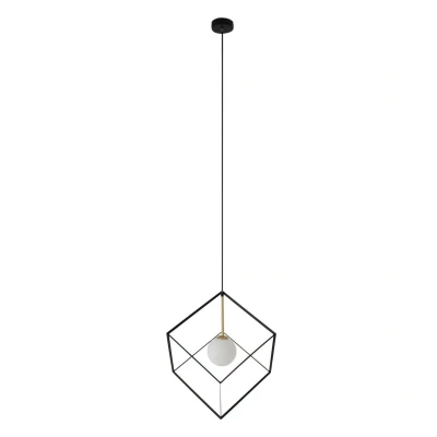 Image of Cadre Wire Frame Pendant Ceiling Light Black 1xG9