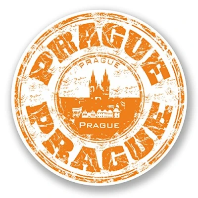 Image of 2 x 10cm Prague Czech Republic Vinyl Sticker Decal Bike Travel Luggage Tag #5889 (10cm 10cm)
