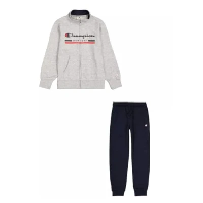 Image of Champion Boy&#039;s Legacy Graphic Shop B (306845) Ultra Light Soft Compact Powerblend Terry High Neck Tracksuit, Grey (EM021), 3 4 Years
