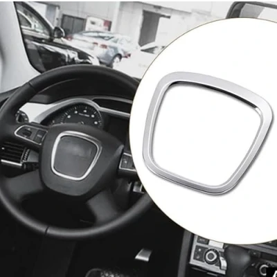 Image of Inovey Aluminium Alloy Car Steering Wheel Sticker Body Emblem Trim Compatible with Audi A3/A4/A5/Q5/Q7