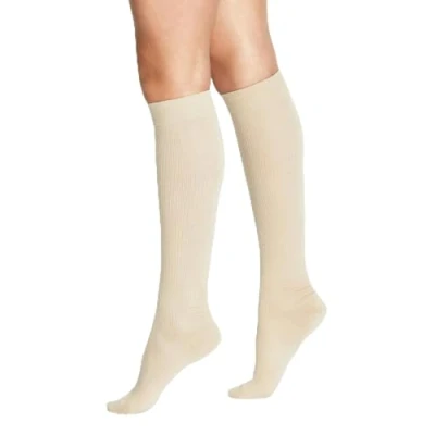 Image of Mens and Women&#039;s 1 Pair Charnos Unisex Travel Flight Socks Natural Tan M