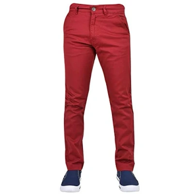 Image of Enzo Men EZ348 Chino Jeans Red 34W x 30L