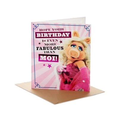Image of UK Greetings Disney The Muppets Birthday Card for Her/Friend Miss Piggy Design