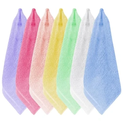 Image of USHXVG Pack of 7 Bamboo Cloths, Charcoal Fiber Cleaning Cloth, Glass Dish Table Wipe Multi purpose Cloth for Kitchen, Bathroom, Bedroom