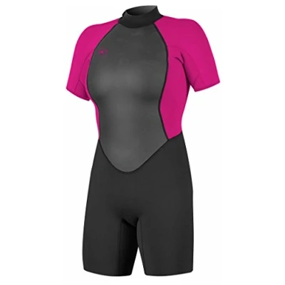 Image of O&#039;Neill Wetsuits Women&#039;s Reactor II 2mm Back Zip Spring Wetsuit, Black/Berry, 8