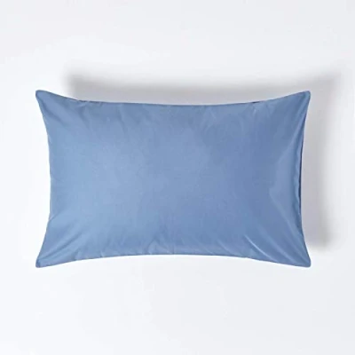 Image of HOMESCAPES 1000 Thread Count Egyptian Cotton Blue Standard Size Pillowcase Luxury Housewife Pillow Case