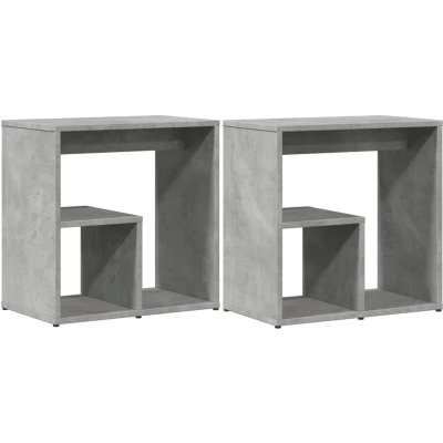 Image of vidaXL Side Tables 2 pcs Concrete Grey 50x30x50 cm Engineered Wood