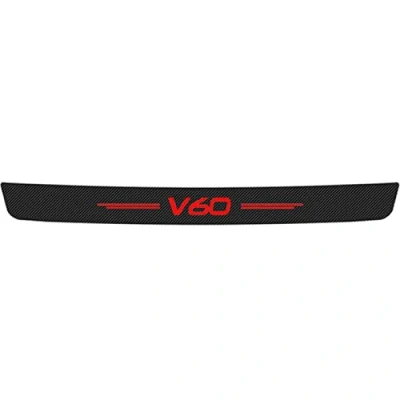 Image of Car Rear Boot Carbon Bumper Protector Strip, for Vo lvo V60 Door Sill Anti scratch Fiber Stickers Styling Accessories,Red