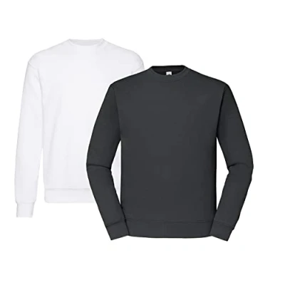 Image of Fruit of the Loom Men&#039;s In Sweat Sweatshirt Set, 1x Weiss, Graphit &amp; Hlkauf Block, M