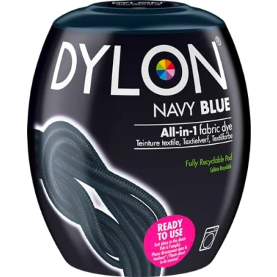 Image of DYLON Washing Machine Fabric Dye Pod for Clothes &amp; Soft Furnishings, Navy Blue , 350g ( Pack of 1)