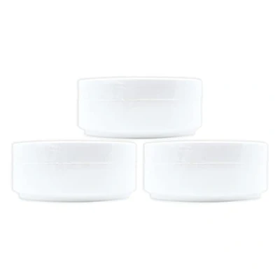 Image of MYOC White Rounded Plastic Jar 100gm (3.5 Oz) Refillable Make up Cosmetic Empty Jars for Face Cream, Eye Shadow, Lip Balm, Lotion, Storage Container Pot Case (100 gm (Pack of 3))