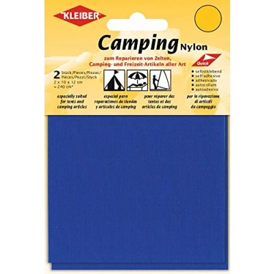 Image of Kleiber Canvas Style Self Adhesive Waterproof Nylon Repair 2 Patches (10cmx12cm Each) Royal Blue, x 10 12 cm