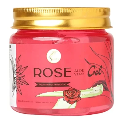 Image of SVATV Rose Aloe Vera Gel Reduces Skin Redness Improves Tone Dark Spots Replenishes Cells Paraben &amp; Sulfate Free 200g 7.05 Oz 0.44 Lbs