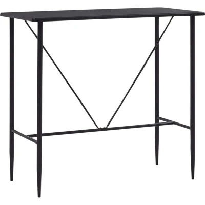Image of vidaXL Bar Table Black 120x60x110 cm MDF