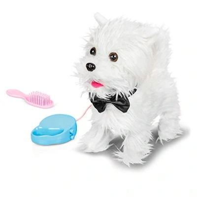 Image of Tobar Animigos Walking Westie Electronic Dog Soft Toy, for ages 3 years +, White