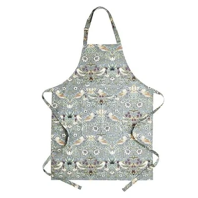 Image of William Morris Strawberry Thief Blue Fabric Apron