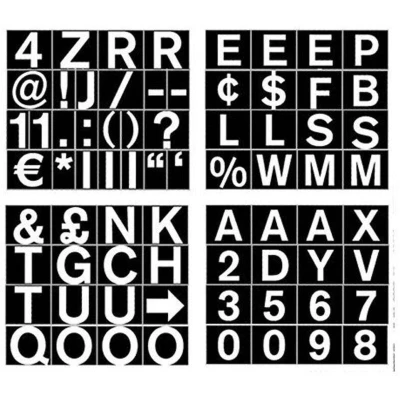 Image of Bi Office Magnetic Letters Numbers and Symbols 23mm White on Black CAR0702