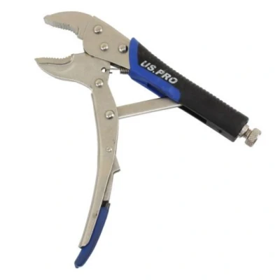 Image of US PRO Tools 10 Inch Curved Jaw Locking Pliers with Soft Grip Handles 1848