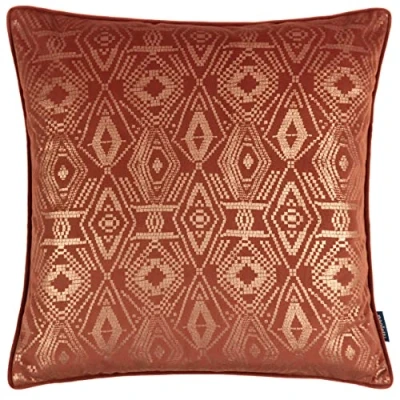 Image of Paoletti Tayanna Geometric Foil Piped Filled Cushion Burgundy One Size