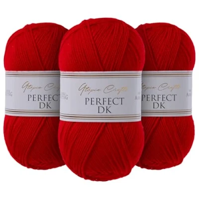 Image of Utopia Crafts DK Double Knitting Yarn 3X 100g (Red)