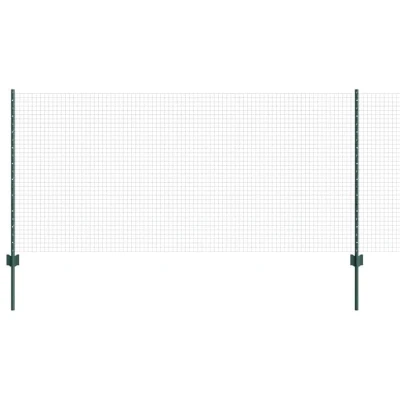 Image of vidaXL Chicken Wire Fence Set of 2 Green Metal, Plastic 10 x 1 m