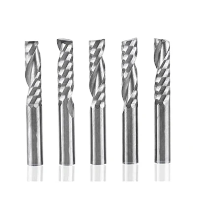 Image of Milling Cutter, Akozon 6mm End Mill Bits Set Shank Tungsten Carbide Single Flute Mills Spiral Cutters CNC of 5