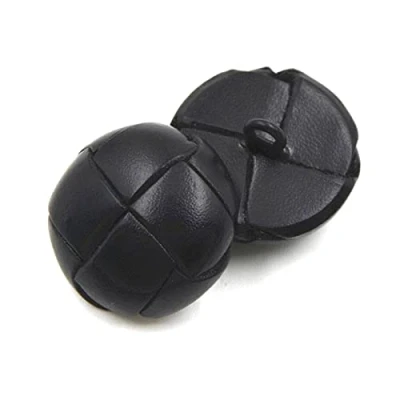 Image of 5pcs Leather Buttons 15/18/20/23/26mm Black Brown Button for Coats Jacket Sewing Accessories, Black, 20mm