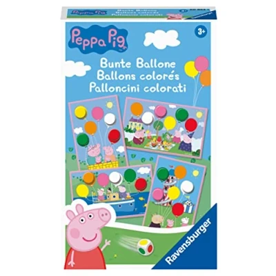 Image of Ravensburger Gift Game 20853 Peppa Pig Colourful Balloons Funny Colour Dice for Children from 3 Years, Gift, Puzzle