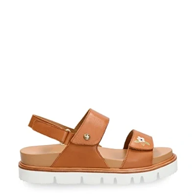 Image of Panama Jack Women&#039;s Mocha Blossom Flat Sandal, Cuero B2, 5 UK