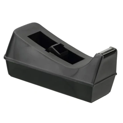 Image of Q Connect Plastic Tape Dispenser for 19mmx33m Non Slip Base Black