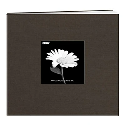 Image of Pioneer Photo Albums 8x8 Fabric Frame Cover Post Bound Scrapbook, Warm Mocha
