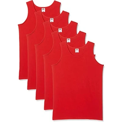 Image of Fruit of the Loom Men&#039;s Athletic Lightweight Vest, White, L (Pack 5)