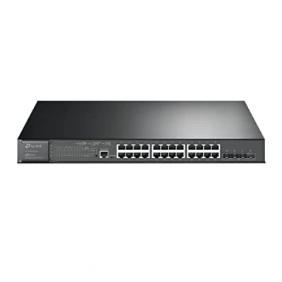 Image of TP Link JetStream 24 Port Gigabit and 4 10GE SFP+ L2+ Managed Switch with PoE,384W Budget,Centralized Cloud Management Omada SDN,Intelligent Monitoring,Rack Mountable (TL SG3428XMP),Black