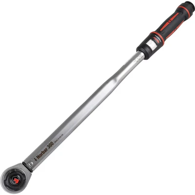Image of Norbar 15005 1/2 Inch 60 300 Nm Pro Torque Wrench with Adjustable Mushroom Head Ratchet Silver