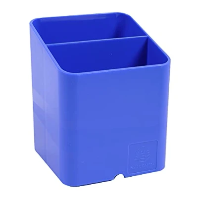 Image of Exacompta Ref 67779D Iderama Collection Pen Cube Pot 74 x 93mm in Size, Space Saving Design, 2 Sections for Desk Organisation Ice Blue