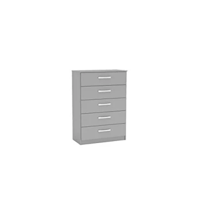 Image of Birlea Lynx 5 Drawer Chest High Gloss, Grey